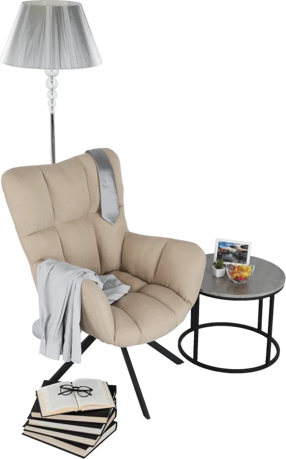 Scaun de design ţesătură bej, KOMODO