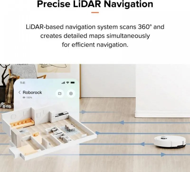 Aspirator robot Roborock Q10 PF, 10.000 Pa, 150 min, 0,35 L, Wi-Fi, Uscat/umed, Ridicare automata a mopului, LiDAR 360°, Cartografiere 3D, Control vocal, Negru