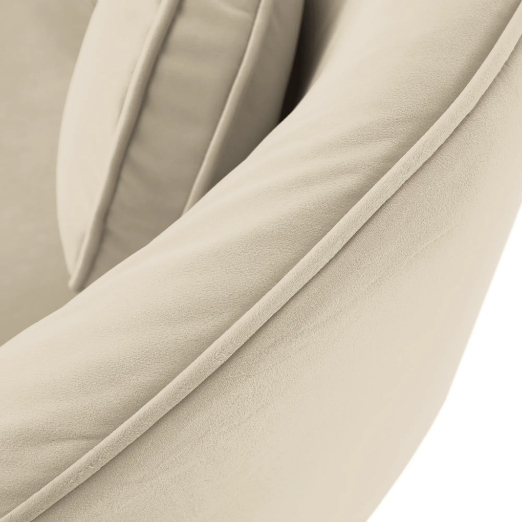 Canapea cu 2 locuri de design, ţesătură Velvet bej/gold crom auriu, EZIO TYP 2