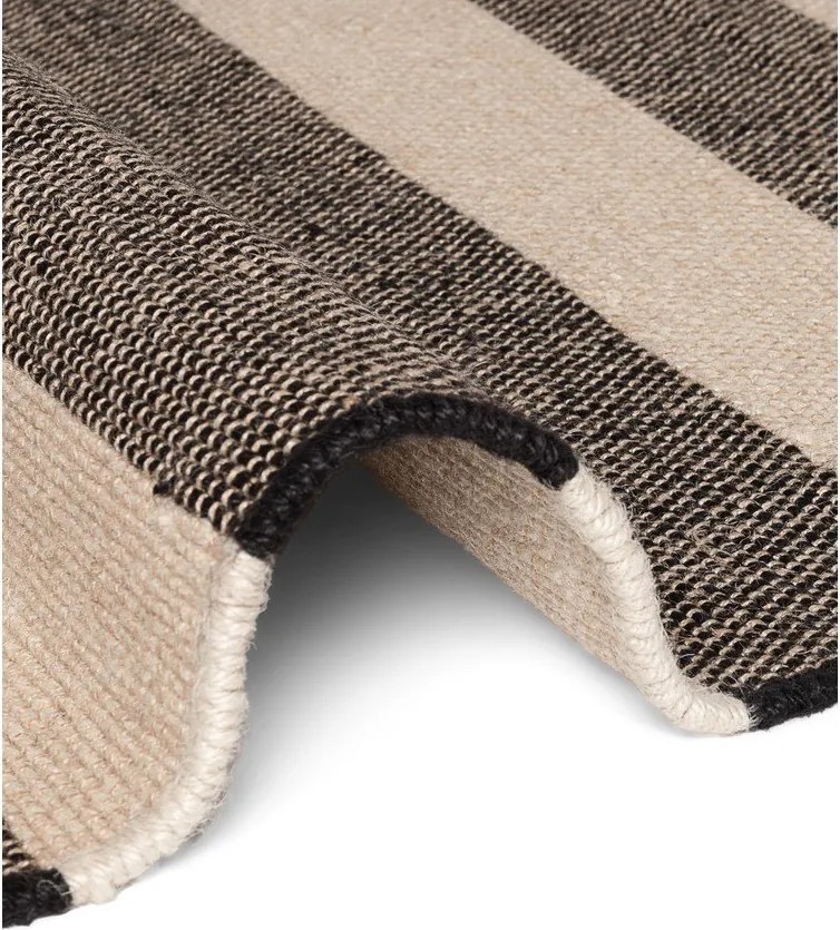 Covor negru/crem reversibil/țesut manual din iută 200x300 cm Playa – Hanse Home