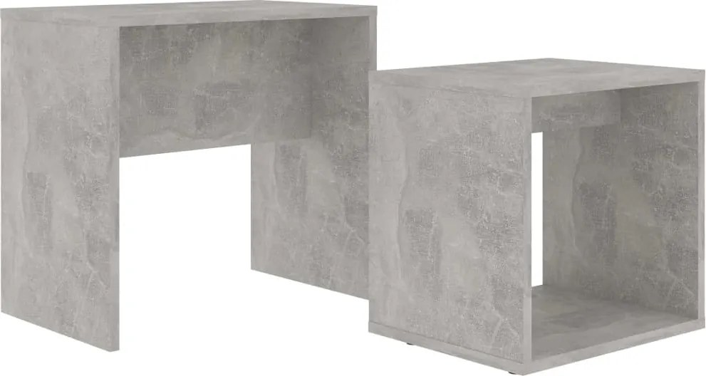 vidaXL Set măsuțe de cafea, gri beton, 48x30x45 cm, lemn prelucrat