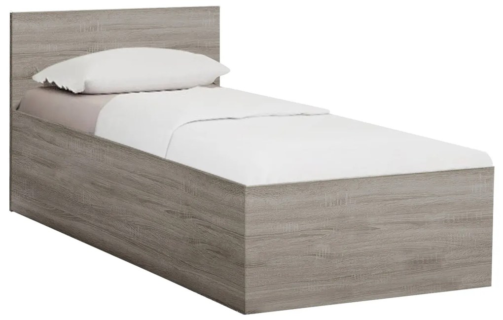 Pat de o persoana stejar trufat, SOFIA 90 x 200 cm Saltele: fără saltea, Lamele de pat: Cu lamele curbate