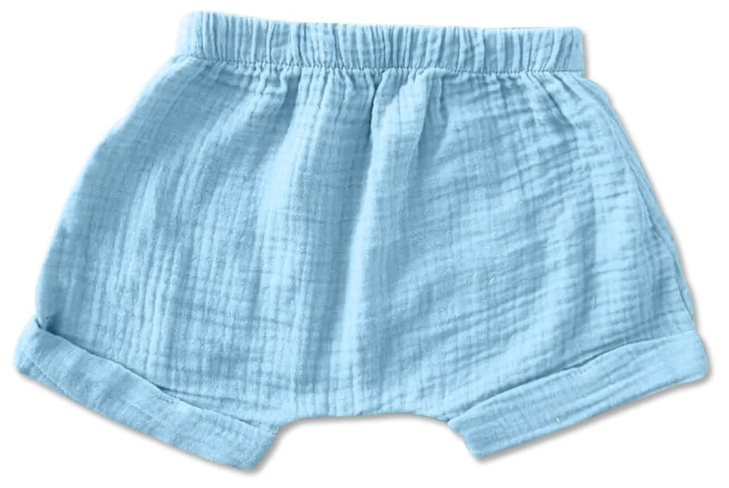 Pantaloni scurti din muselina dubla Kidizi Zuma sky