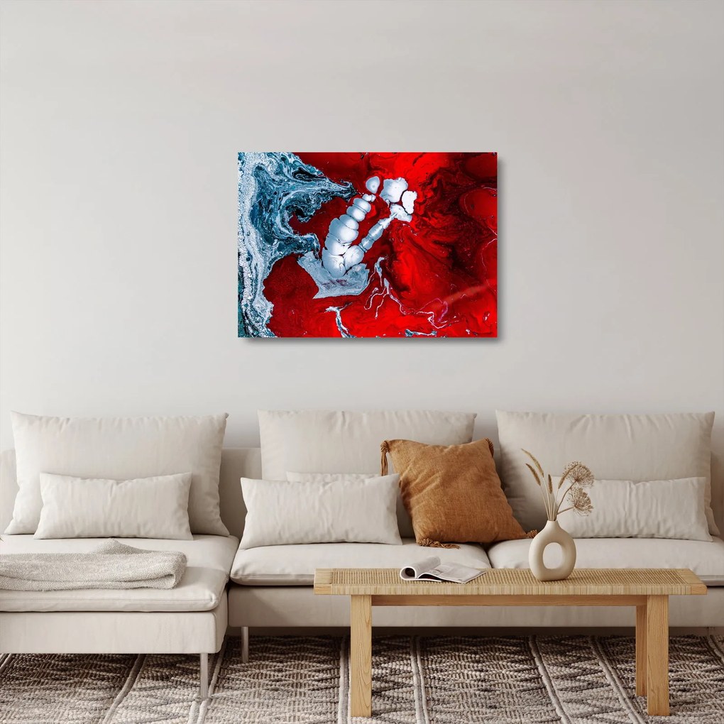 Tablou pe sticlă cu pete abstarcte (70x50 cm)