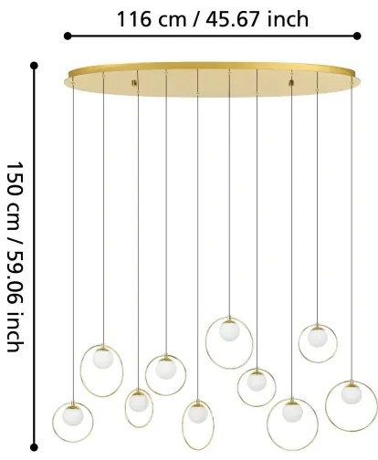 Lustră LED dimabilă pe cablu Eglo 390347 PORTOCOLOM 10xLED/3W/230V auriu