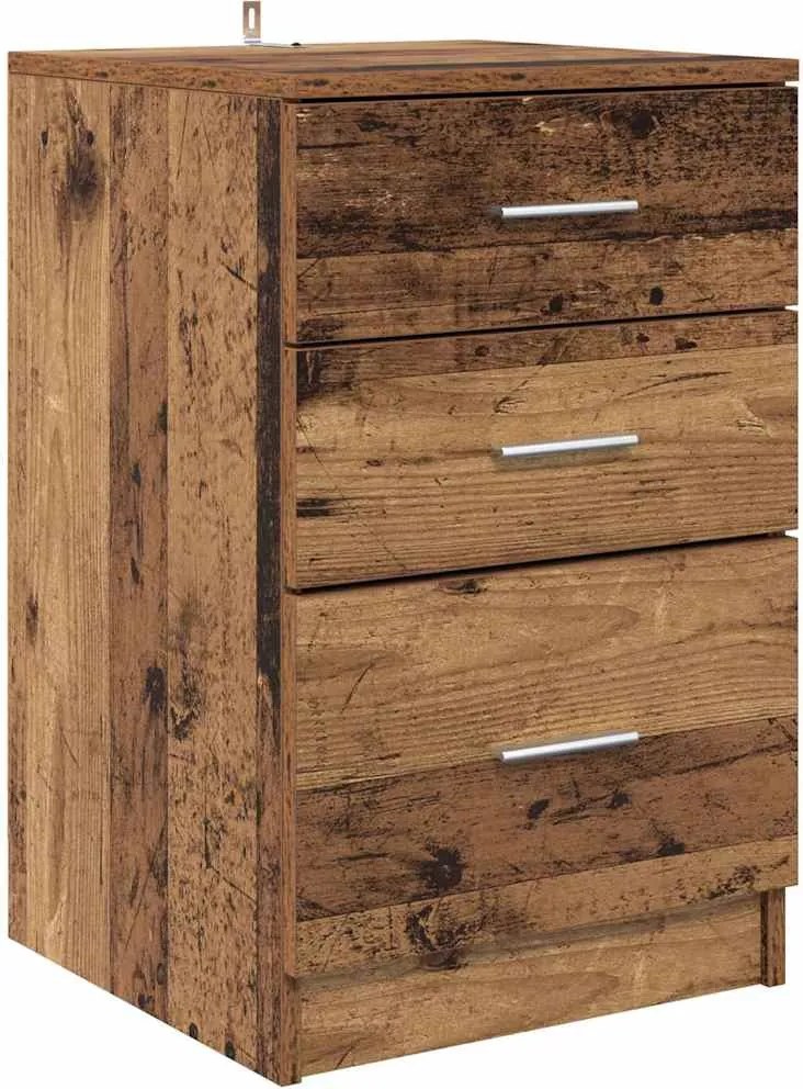 vidaXL Dulap de noapte Lemn vechi 40 x 40 x 63 cm Lemn compozit
