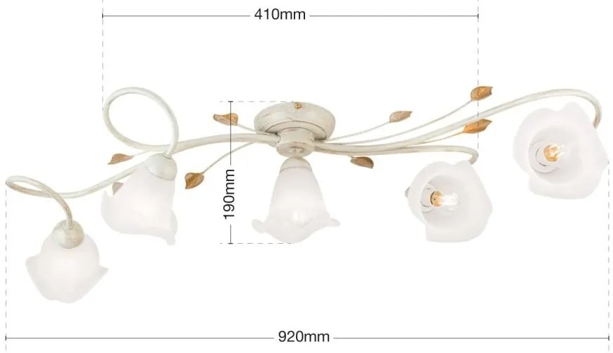 Lustra aplicata design elegant SISI 5L ivory-gold