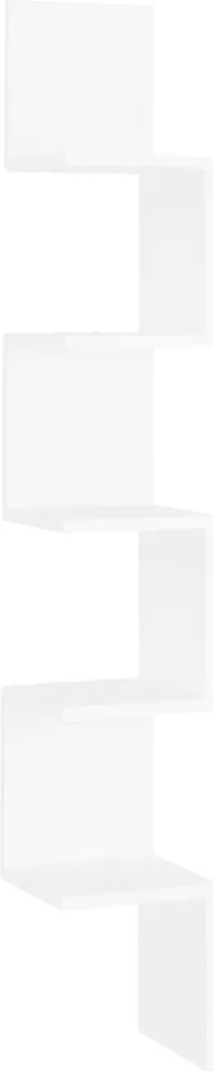 vidaXL Raft de perete de colț, alb, 20x20x127,5 cm, lemn prelucrat