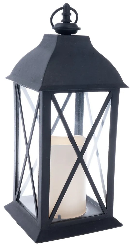 Lanterna cu lumânare LED Dalma, 14 x 30,5 x 14 cm,alb cald, plastic