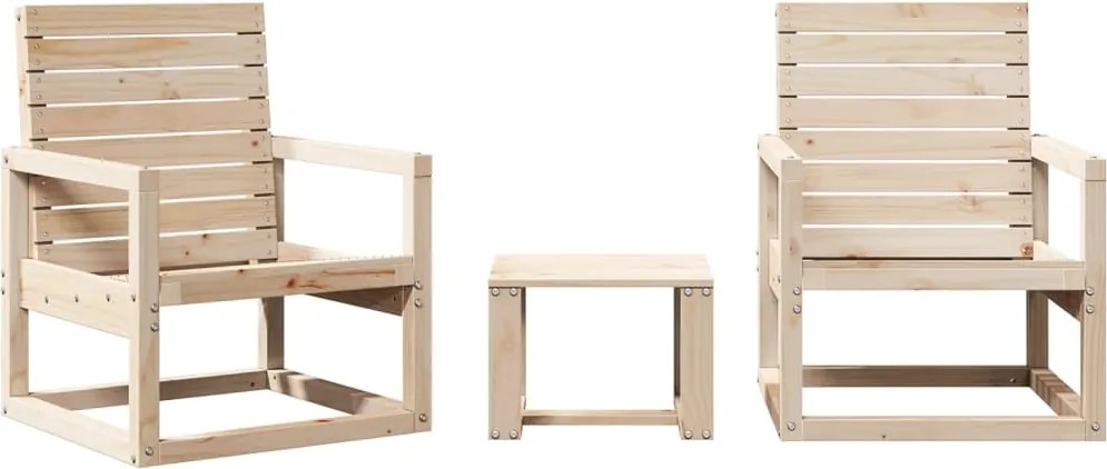 vidaXL Set mobilier de grădină, 3 piese, lemn masiv de pin