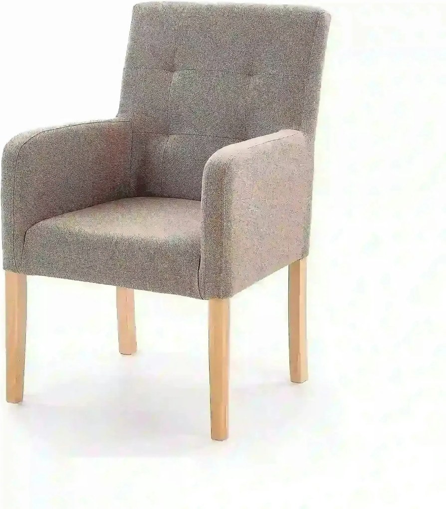Fotoliu FILO, bej/stejar miere, stofa clasica/lemn, 60x62x92 cm