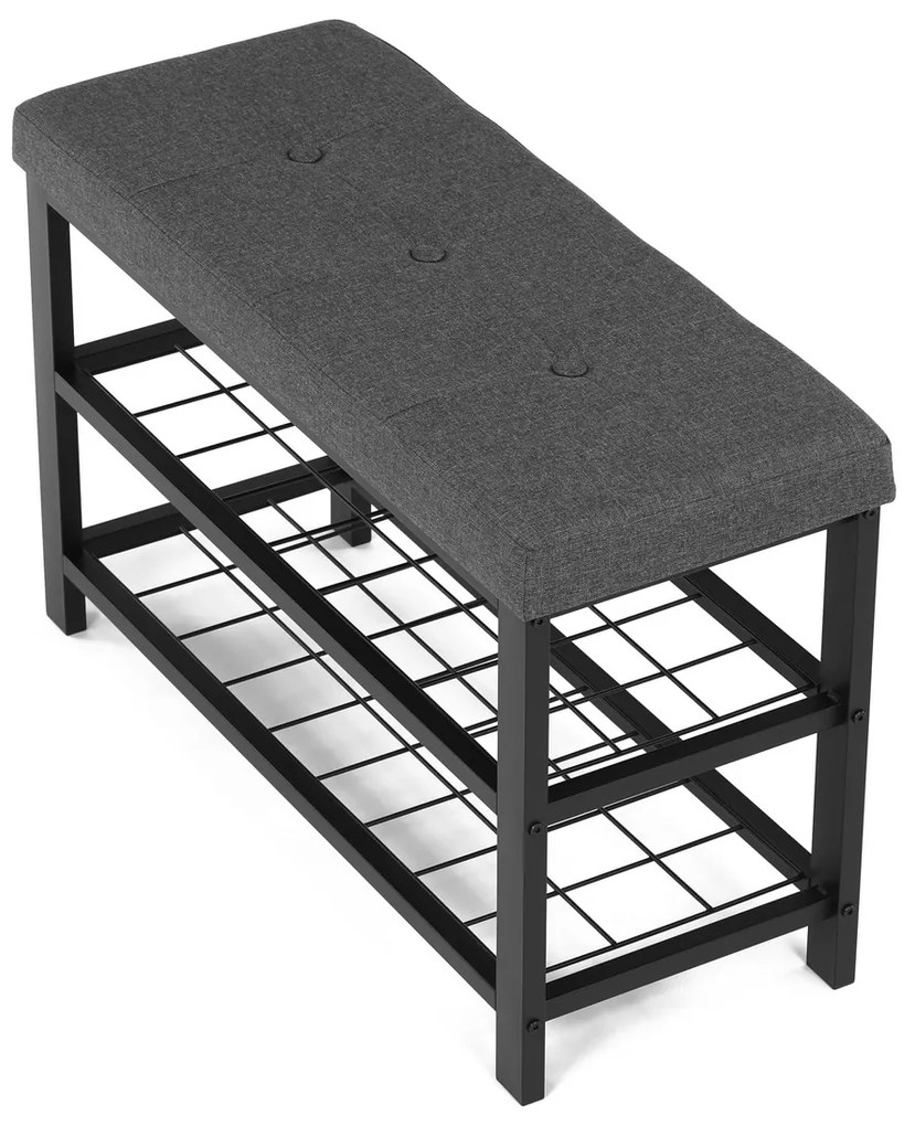 Raft pentru pantofi cu 2 rafturi, gri