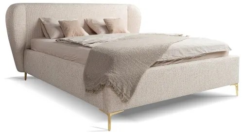 Pat tapițat DALIA 180x200 cm, bej, fără saltea