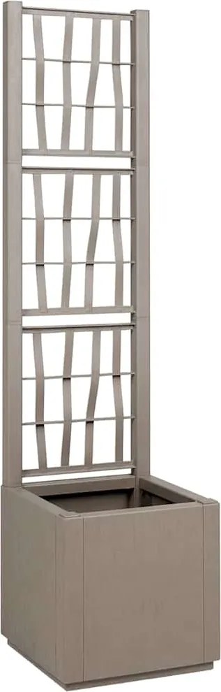 vidaXL Cutie pentru flori Maro deschis 36 x 36 x 140 cm Plastic