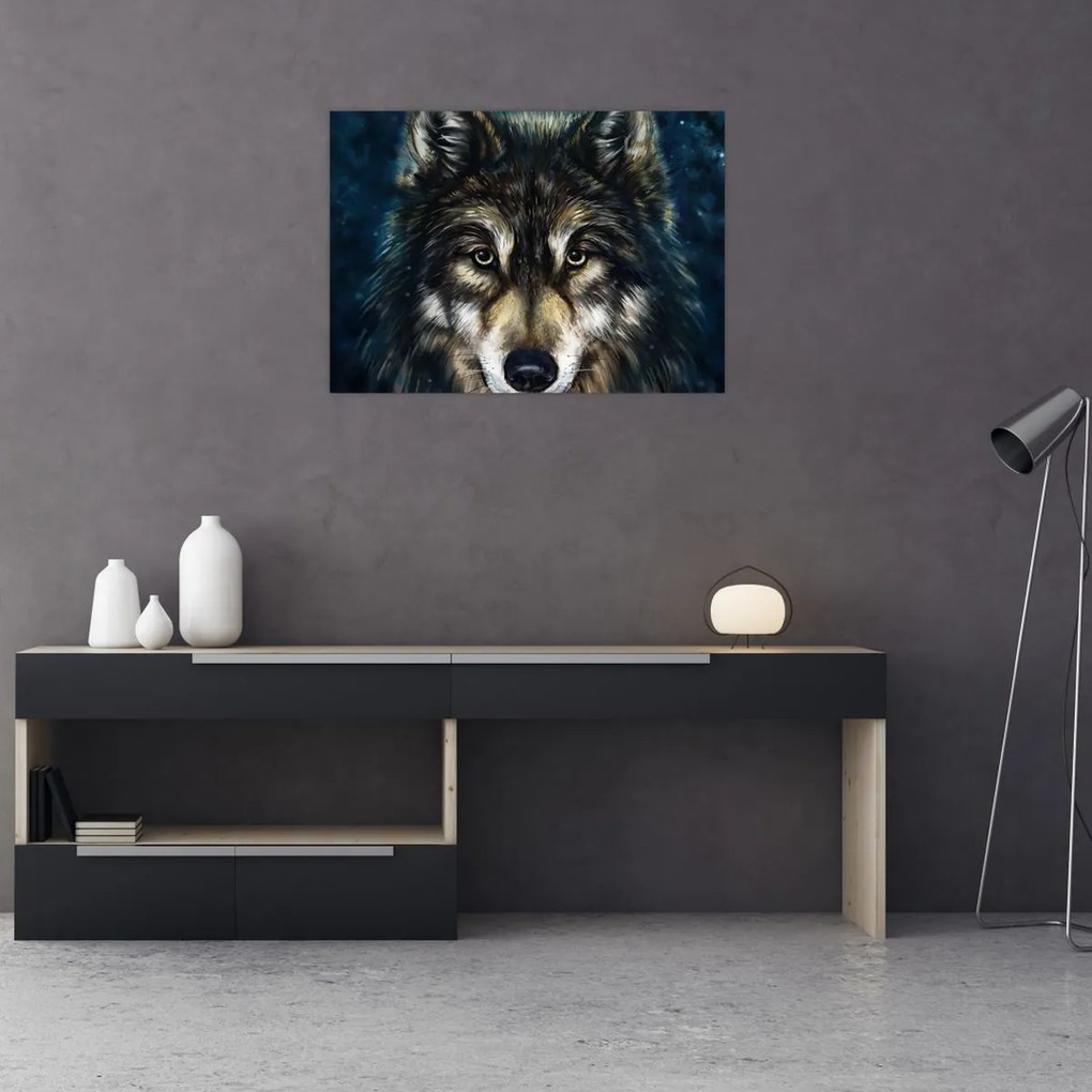 Tablou pe sticlă - Wolf (70x50 cm)