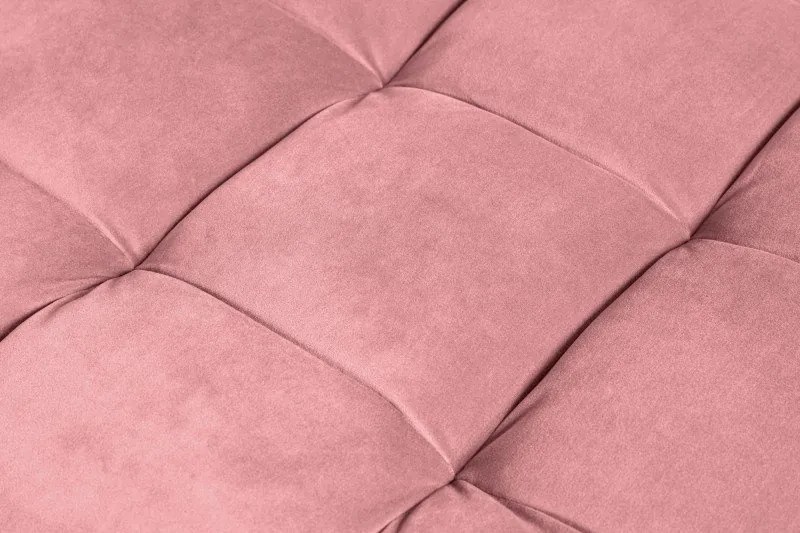 Taburete elegant Cozy Velvet 80cm, catifea roz