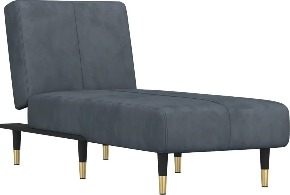 vidaXL Șezlong, gri închis, catifea