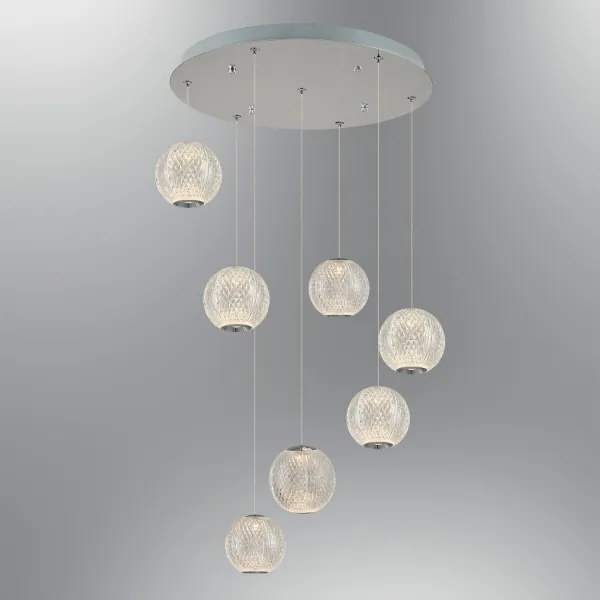 Lustră LED suspendată cu cablu CREMONA 7xLED/5W/230V 3000K crom mat