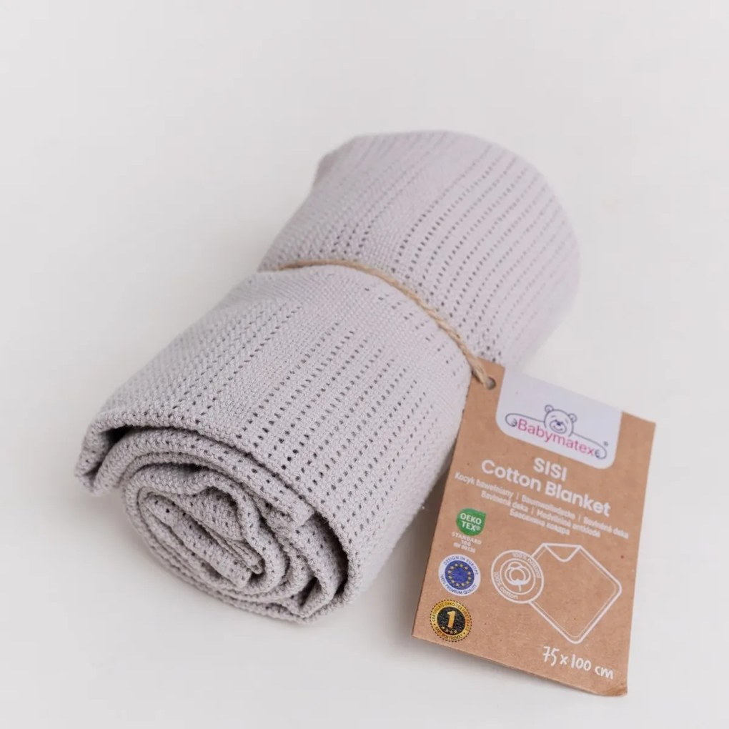 Babymatex Pătură pentru copii Sisi gri deschis, 75 x 100 cm