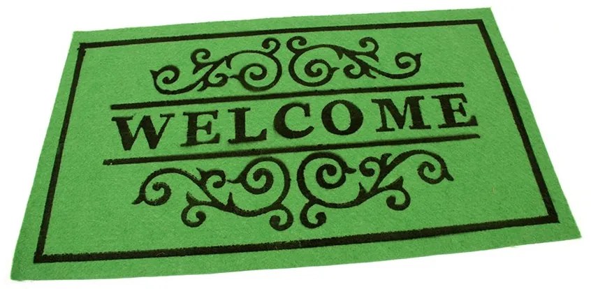 Covoraș pentru curățare textil Welcome Deco 45 x 75 x 0,3 cm, verde