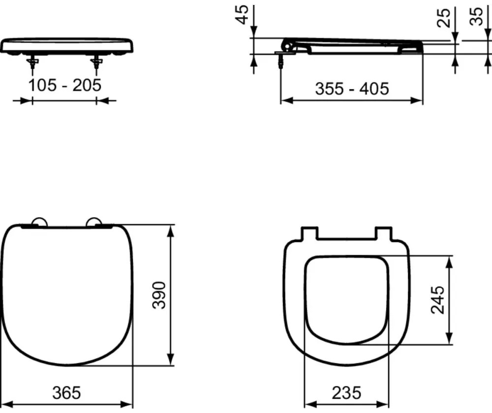 Capac WC, 480x380x50 mm, Soft-close, alb
