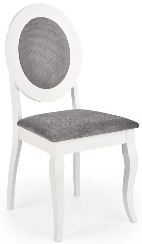 Set masa extensibila Joseph L150-190 cm + 4 scaune Barock gri/alb