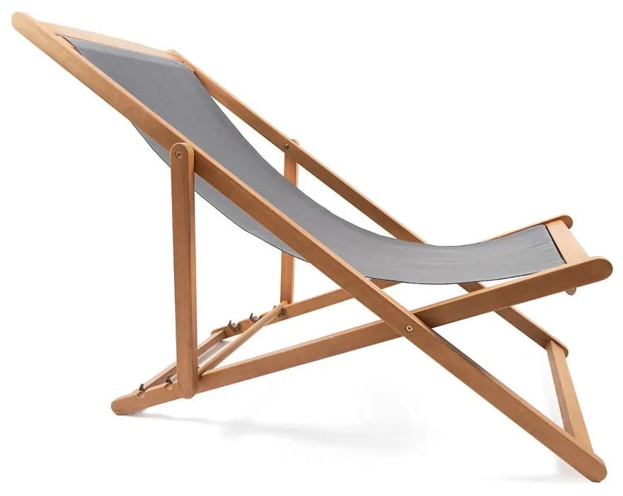 Șezlong de grădină pliabil din lemn de acacia gri Deck - Bonami Essentials