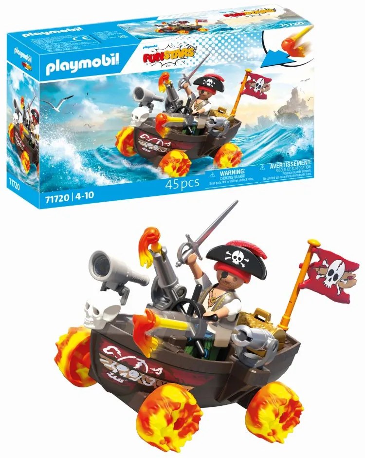 JUCARIE DE ROL CURSA CU BARCA PIRATILOR - PLAYMOBIL ACTION HEROES (PM71720)