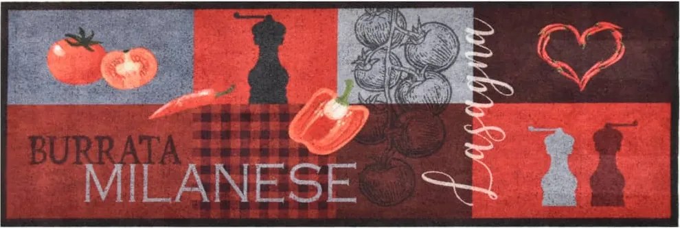 vidaXL Covoraș bucătărie, lavabil, imprimeu cu tomate, 60x300 cm