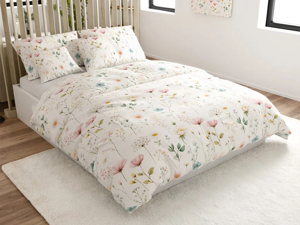 Lenjerie de pat din bumbac PETALUNE POLY crem Dimensiune lenjerie de pat: 2 buc 70 x 90 cm | 200 x 220 cm