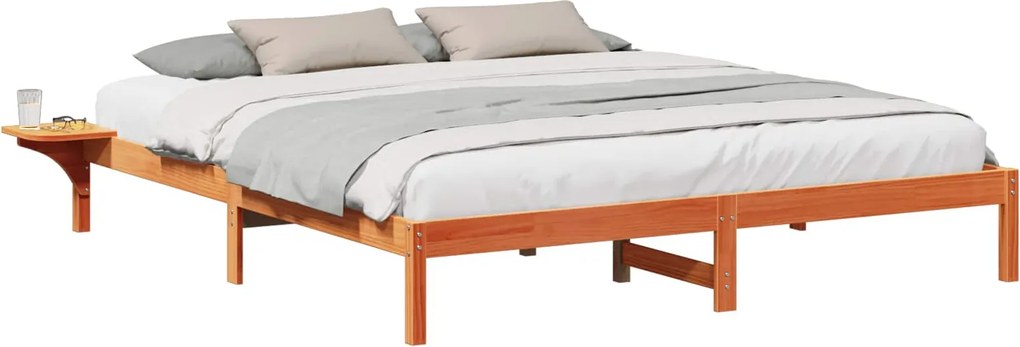 vidaXL Cadru de pat Maroniu cerat 180 x 200 cm Lemn de pin masiv