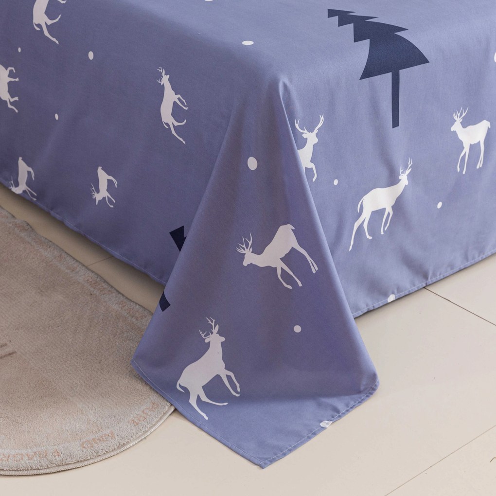 Cearsaf si fata de perna DEER AND TREE Dimensiune: 50 x 70 cm | 140 x 240 cm