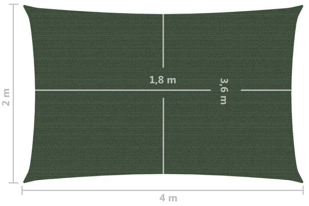 Panza parasolar, verde inchis, 2x4 m, HDPE, 160 g m   Morkegronn, 2 x 4 m