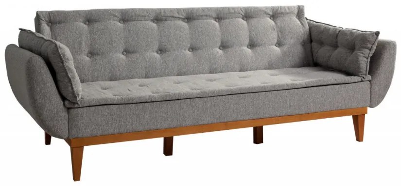 Canapea Extensibilă cu 3 Locuri Fiona, 214 x 81 x 81 cm, Gri Inchis