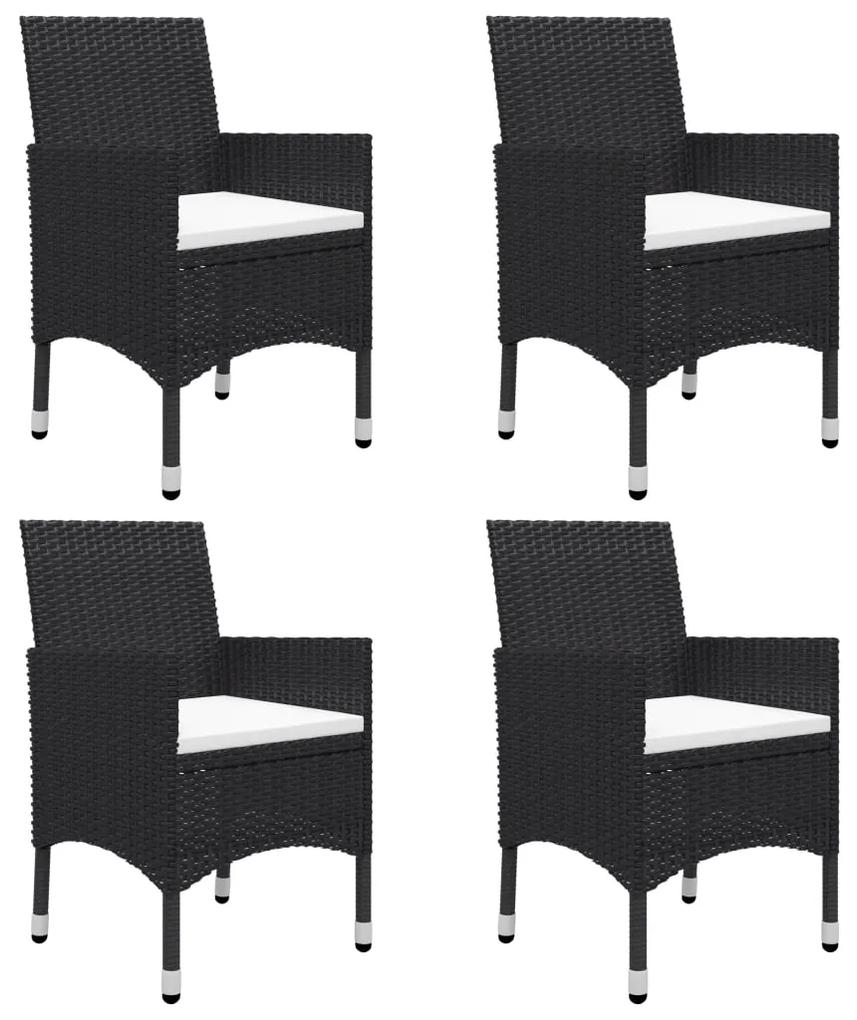 Set mobilier de gradina, 5 piese, negru Negru, 5
