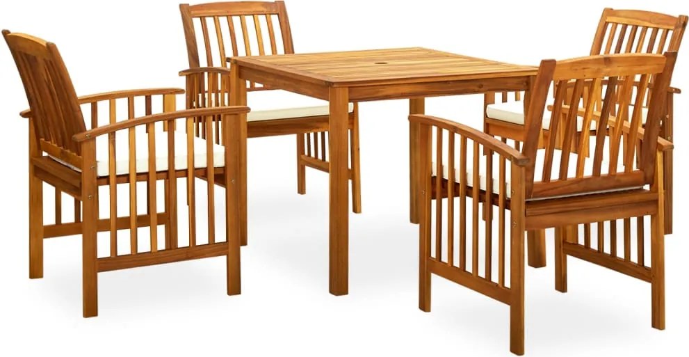 vidaXL Set mobilier de grădină cu perne, 5 piese, lemn masiv acacia