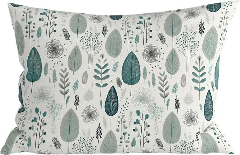 Fata de perna din policoton LEAFBIRD POLY 50x70 cm, alb-verde