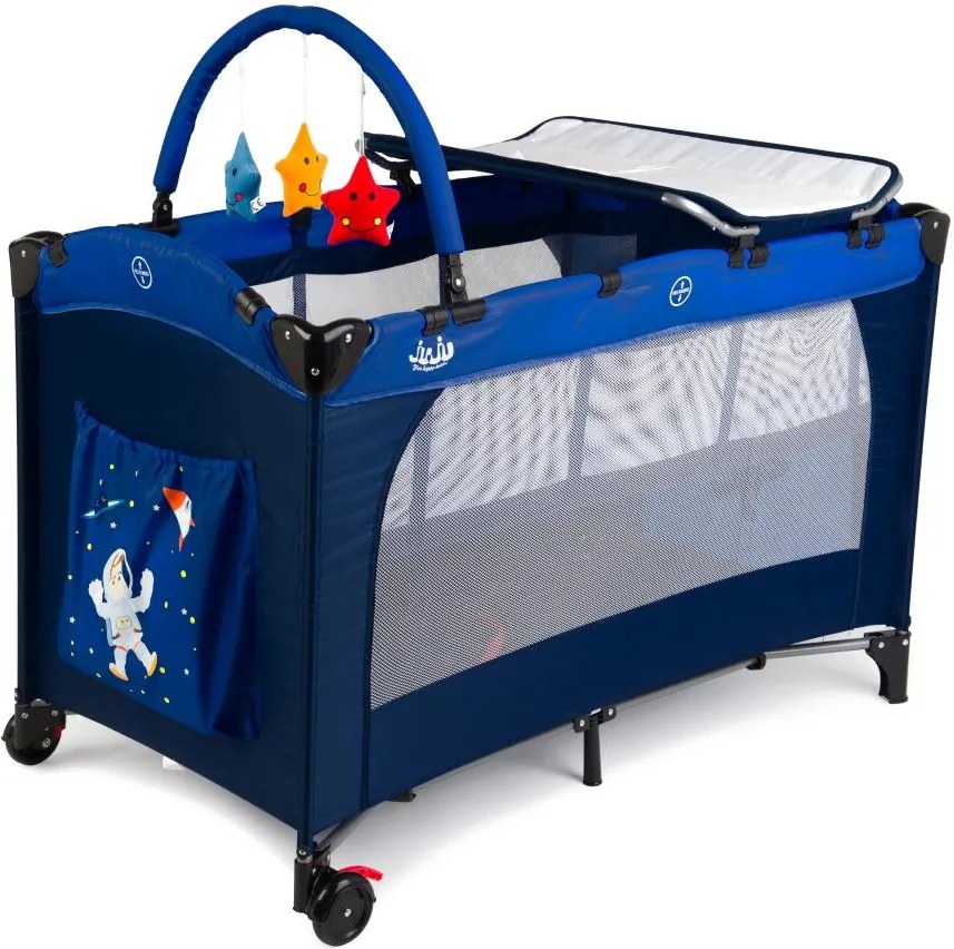 Patut pliant 2 nivele Juju Sleepy Baby Space Adventure