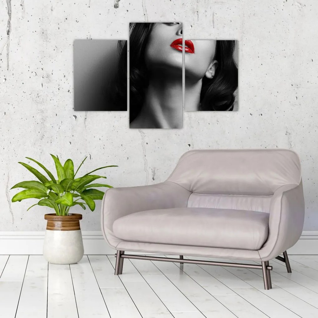 Tablou - Portretul unei femei cu ruj roșu (90x60 cm)