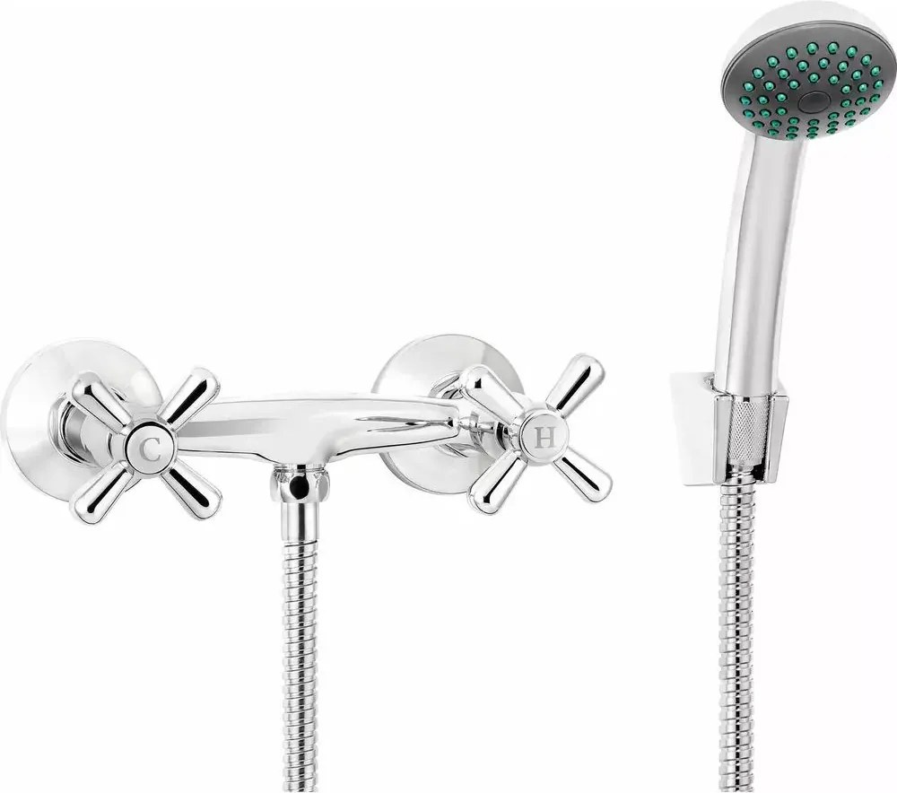 Baterie dus dubla comanda Deante Symetrio crom cu set de dus