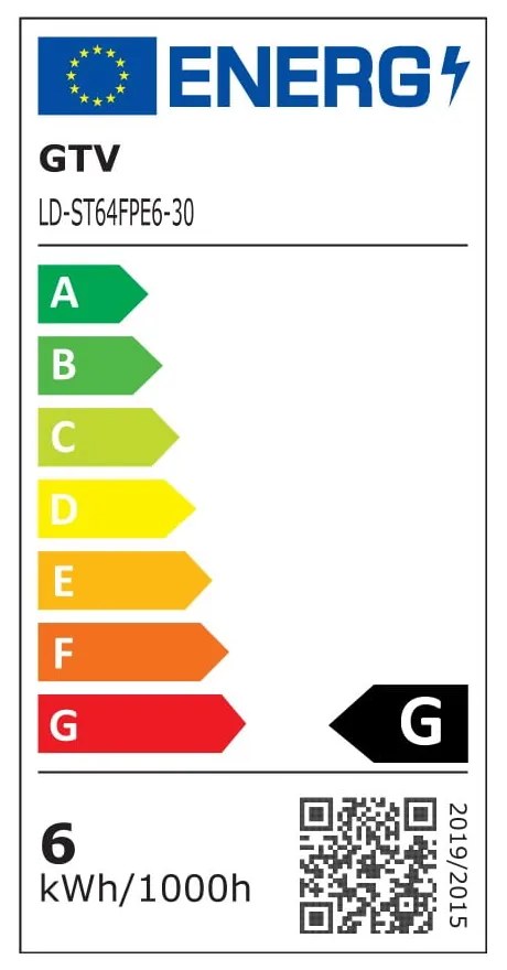 Bec cu filament E27, cu lumină albă caldă 6 W – GTV