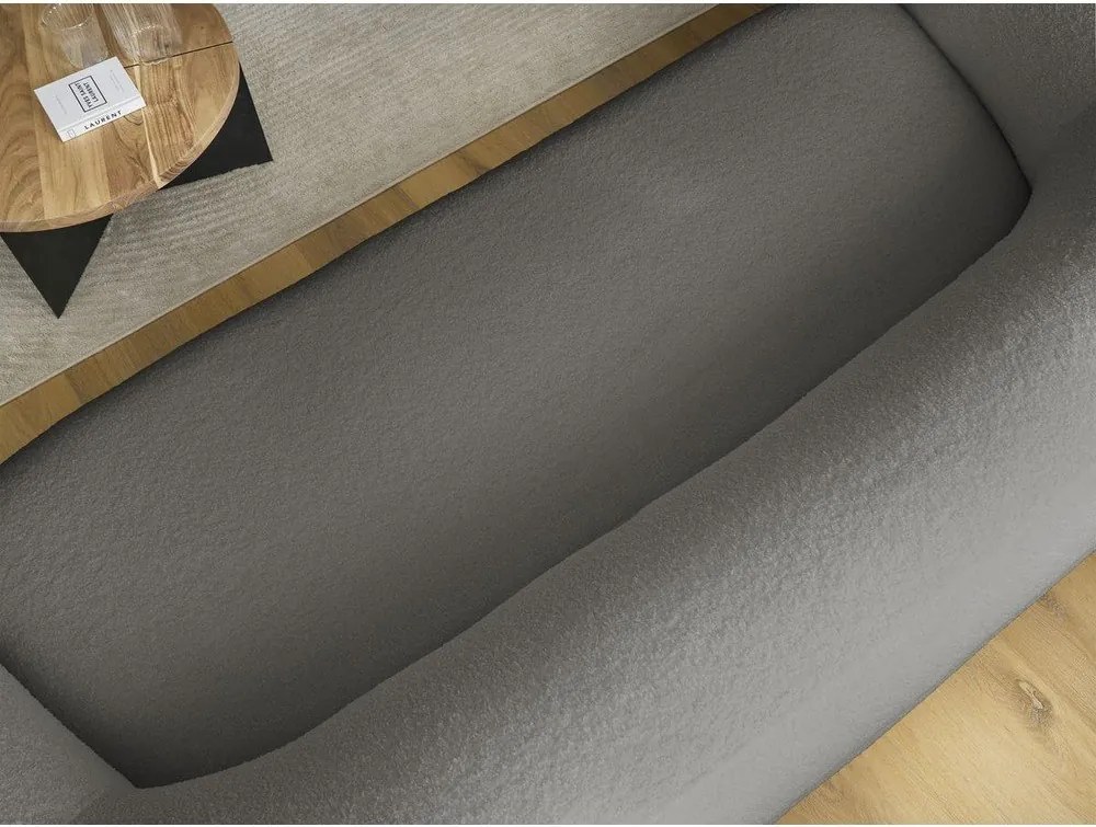 Canapea gri cu tapițerie din țesătură bouclé 193 cm Elina – Bobochic Paris