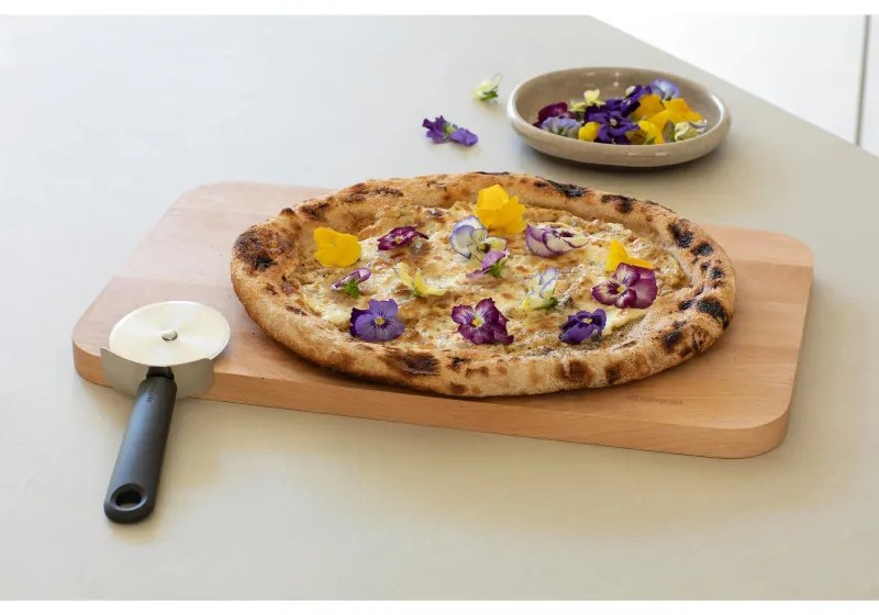 Cutit pentru pizza Brabantia Tasty+ 1008888, Orificiu de agatat, Otel calit, Gri inchis