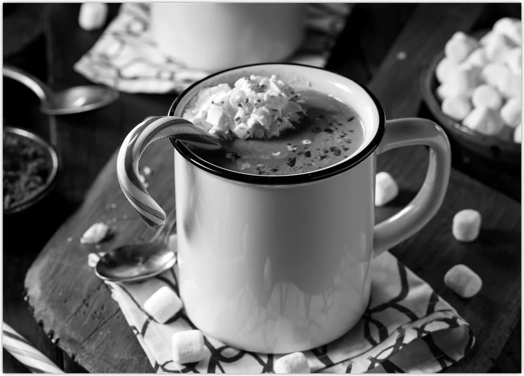 Tablou pe sticlă - Ciocolată caldă de Crăciun (70x50 cm)