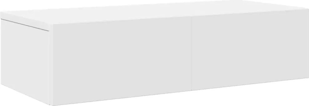 vidaXL Raft de perete cu sertare, alb, 60x26,5x15 cm, lemn prelucrat