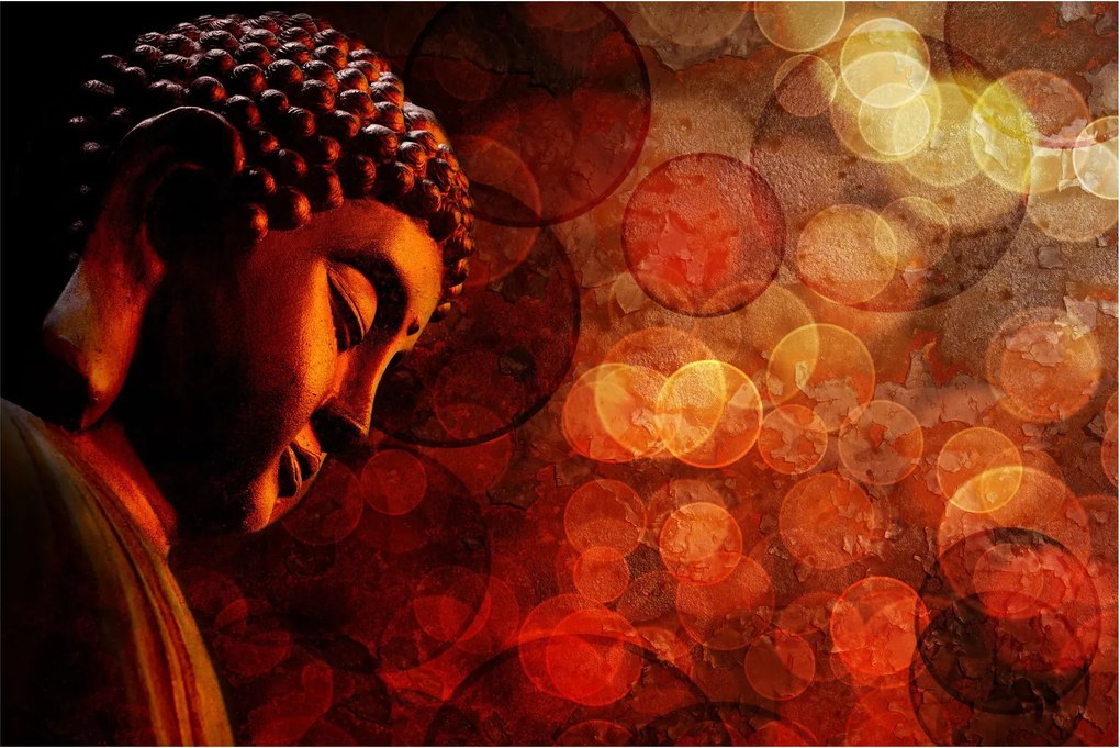 Tablou - Buddha în nuanțe roșii (90x60 cm)