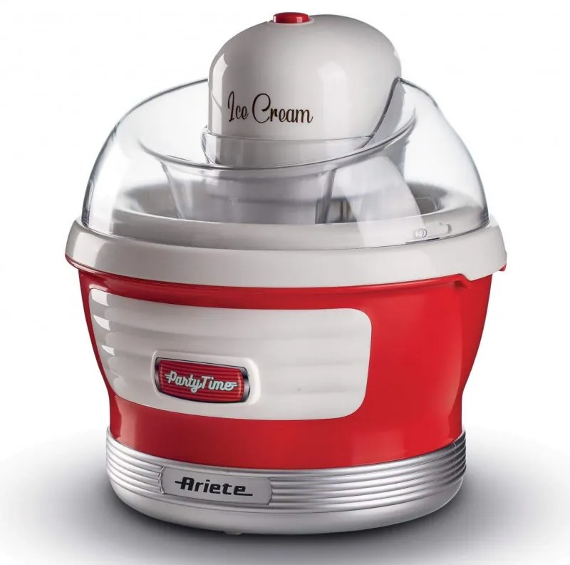 Aparat preparare inghetata Ariete PARTY TIME 0643/00, 12W, 1.5 L, 30 min, Bol mobil, Rosu