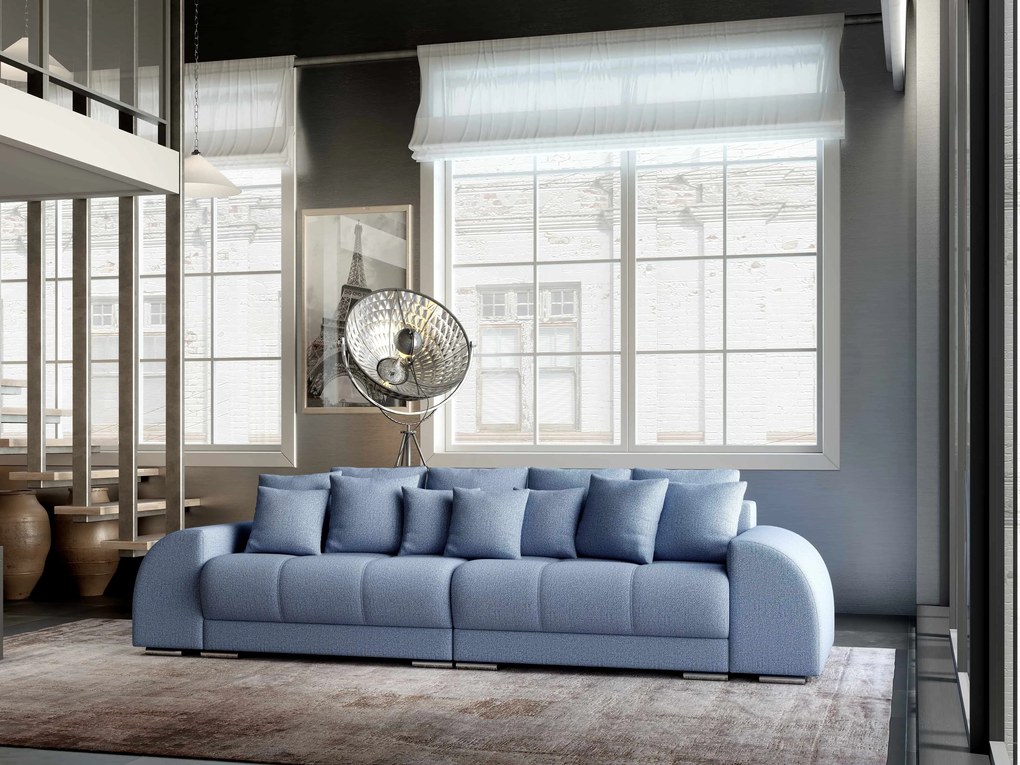 Canapea extensibilă dumonde cu 2 lăzi de depozitare si sezut confortabil din spuma high-density, Verona Enjoy Blue 310x100 cm