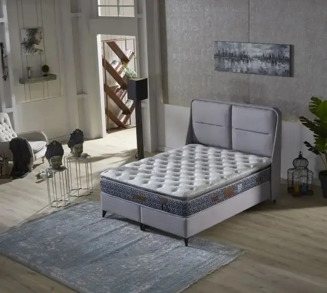 Set Pat tapițat Varna cu saltea inclusa Hiperia 160*200