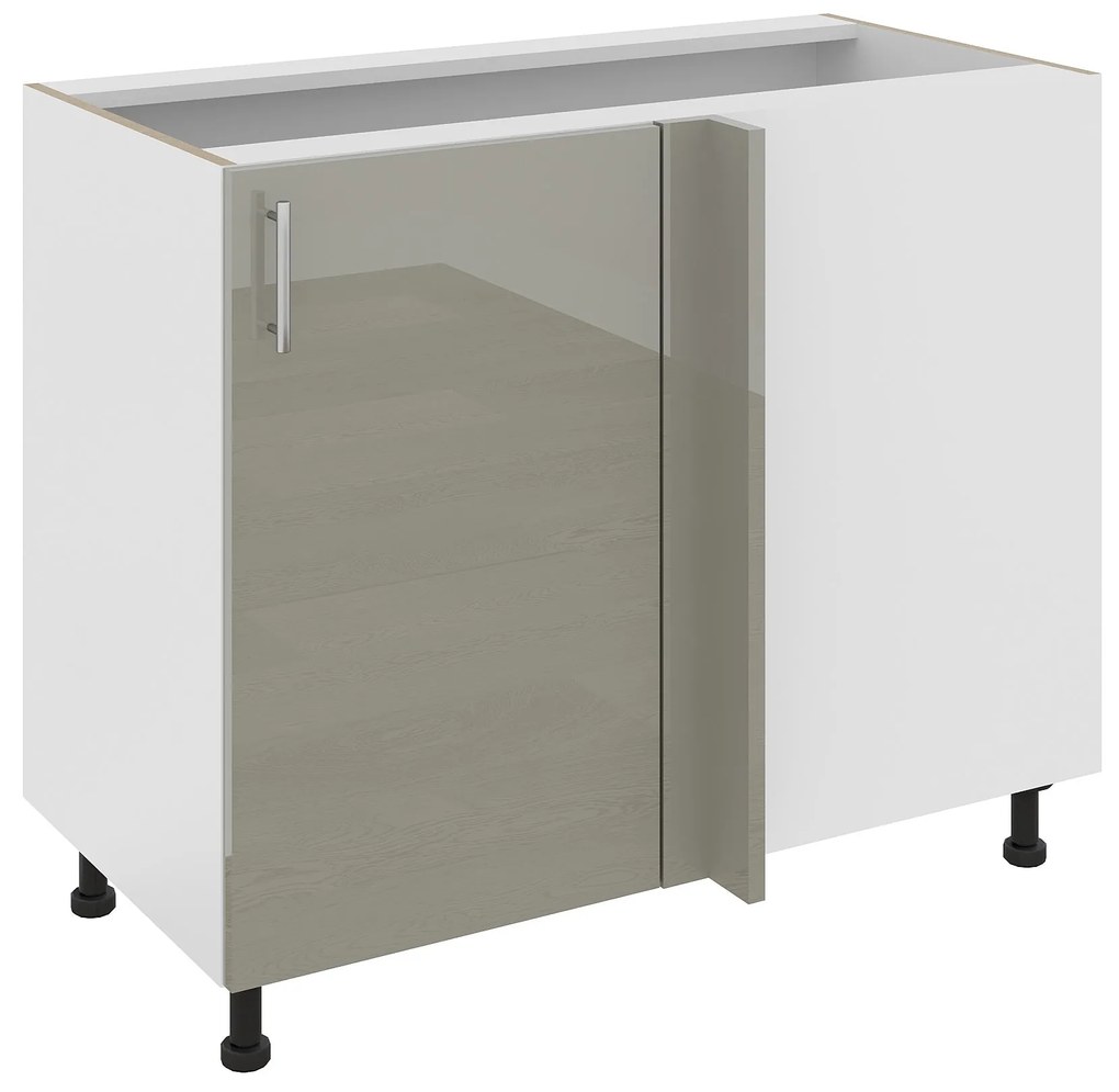 Corp Baza Colt Karo, Gri Lucios/Alb, MDF, 98 x 50 x 80 cm